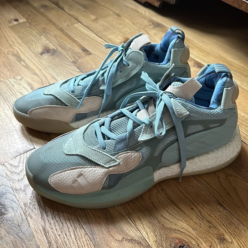 Mens Adidas Zone Boost Pusha T King Push Baby Blue Sneakers - Picture 2 of 4